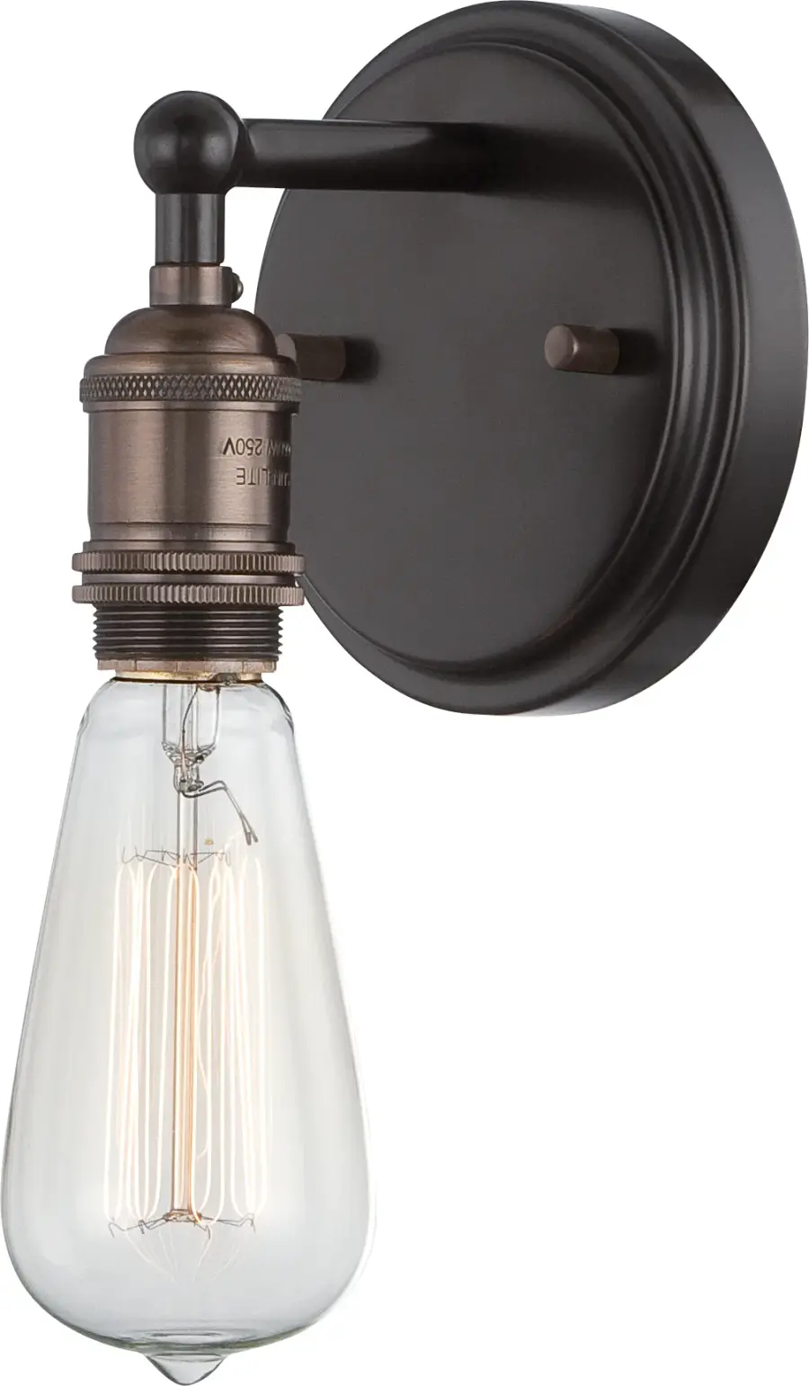 Vintage Single Light Wall Sconce with ST19 Bulb - Image 1
