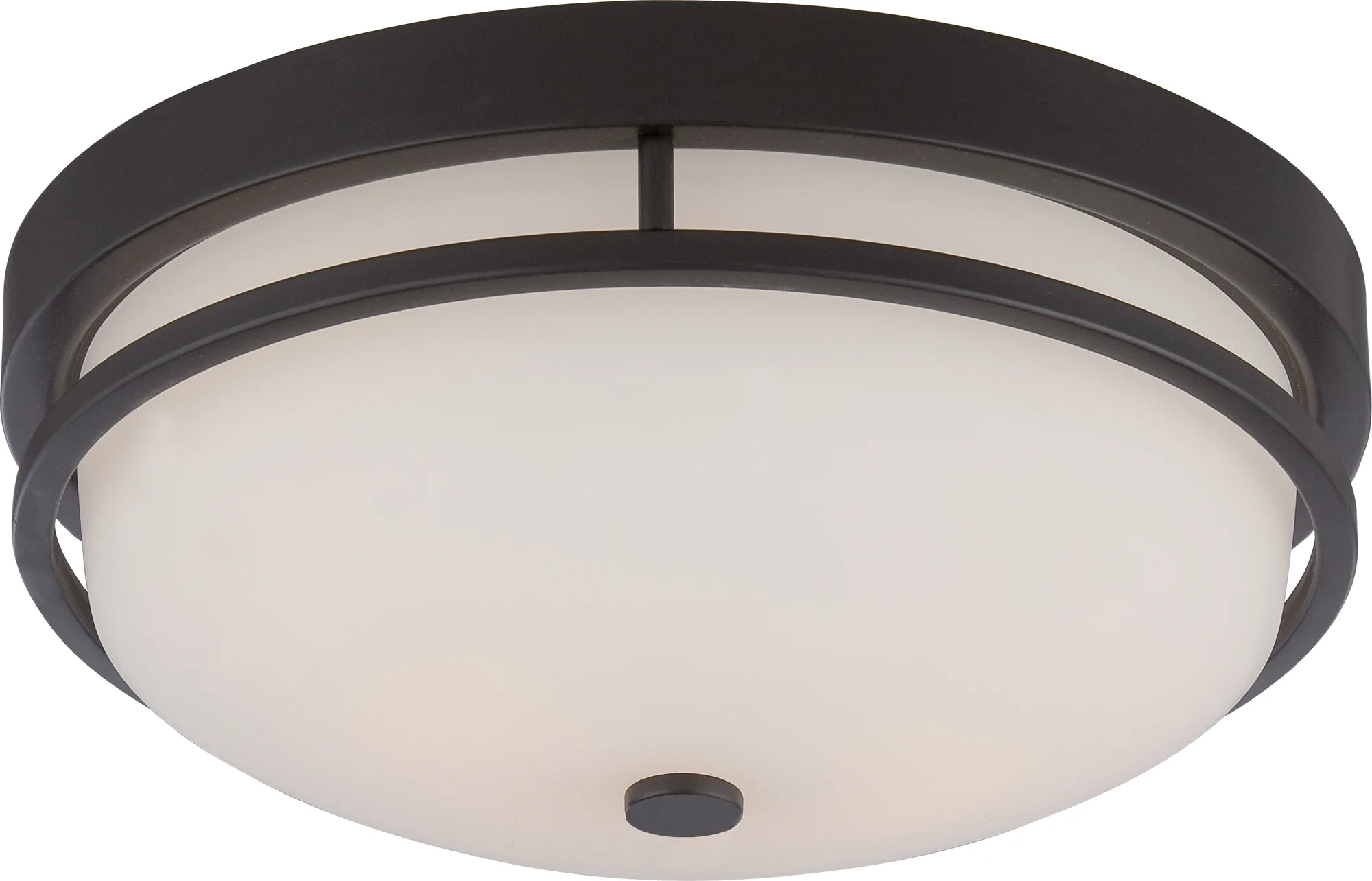 Neval 2-Light Flush Mount in Sudbury Bronze with Satin White Glass