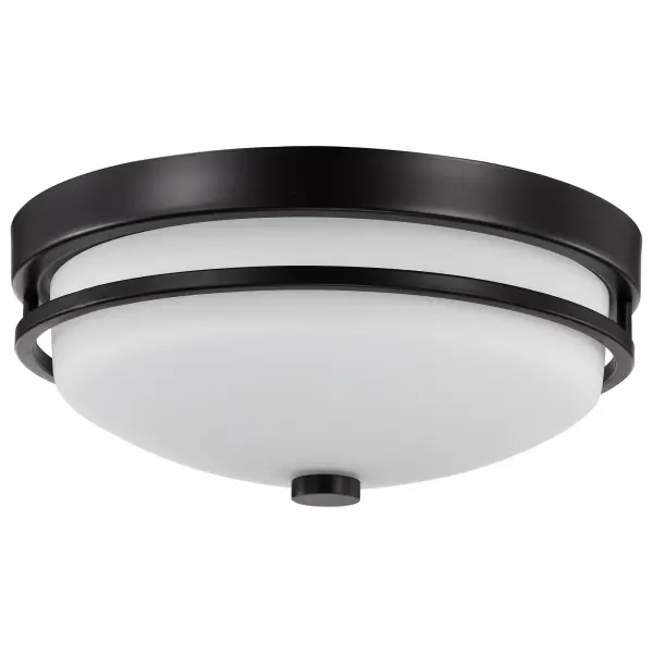 Neval 2-Light Flush Mount in Sudbury Bronze with Satin White Glass - Image 5