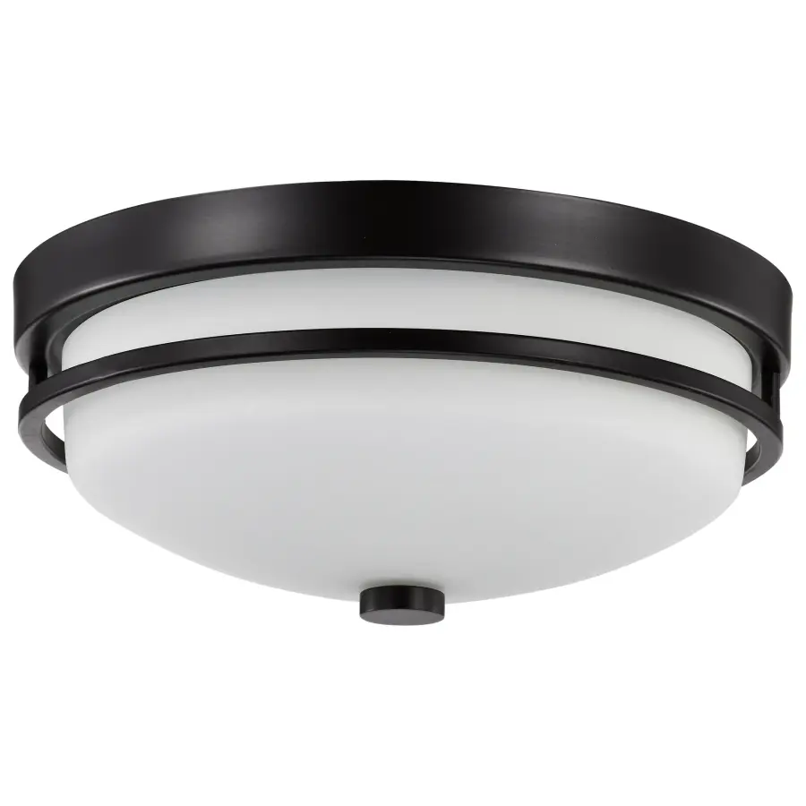 Neval 2-Light Flush Mount in Sudbury Bronze with Satin White Glass - Image 5