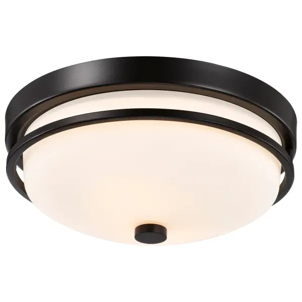 Neval 2-Light Flush Mount in Sudbury Bronze with Satin White Glass - Image 7