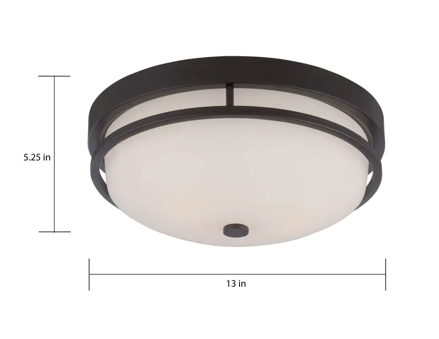 Neval 2-Light Flush Mount in Sudbury Bronze with Satin White Glass - Image 8