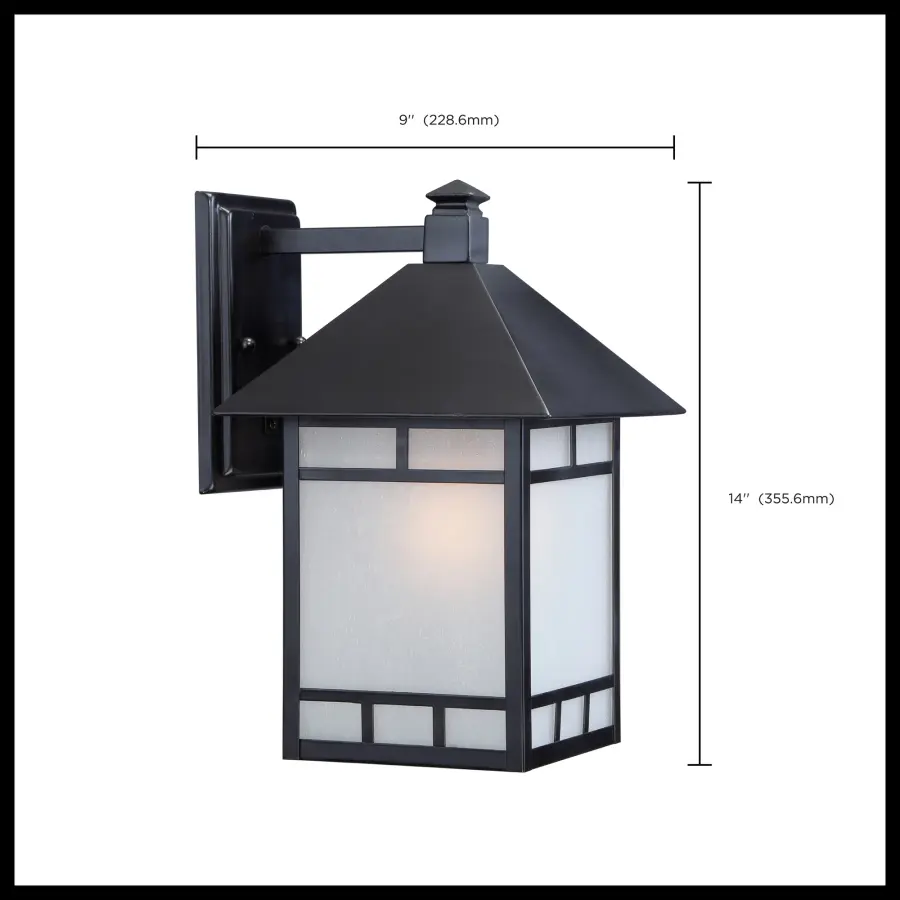 Drexel 9" Outdoor Wall Fixture with Frosted Seed Glass - Image 2