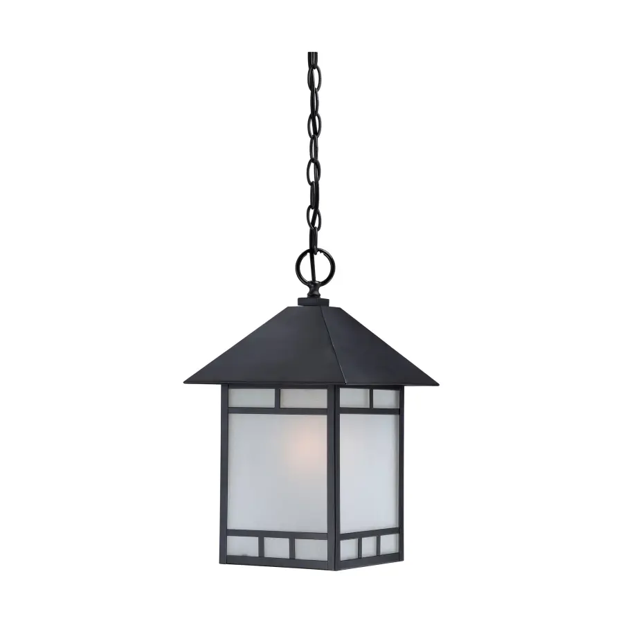 Drexel Outdoor Hanging Lantern with Frosted Seed Glass - Image 1