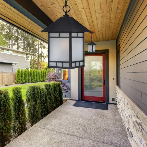 Drexel Outdoor Hanging Lantern with Frosted Seed Glass - Image 3