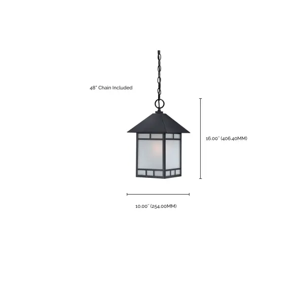 Drexel Outdoor Hanging Lantern with Frosted Seed Glass - Image 4