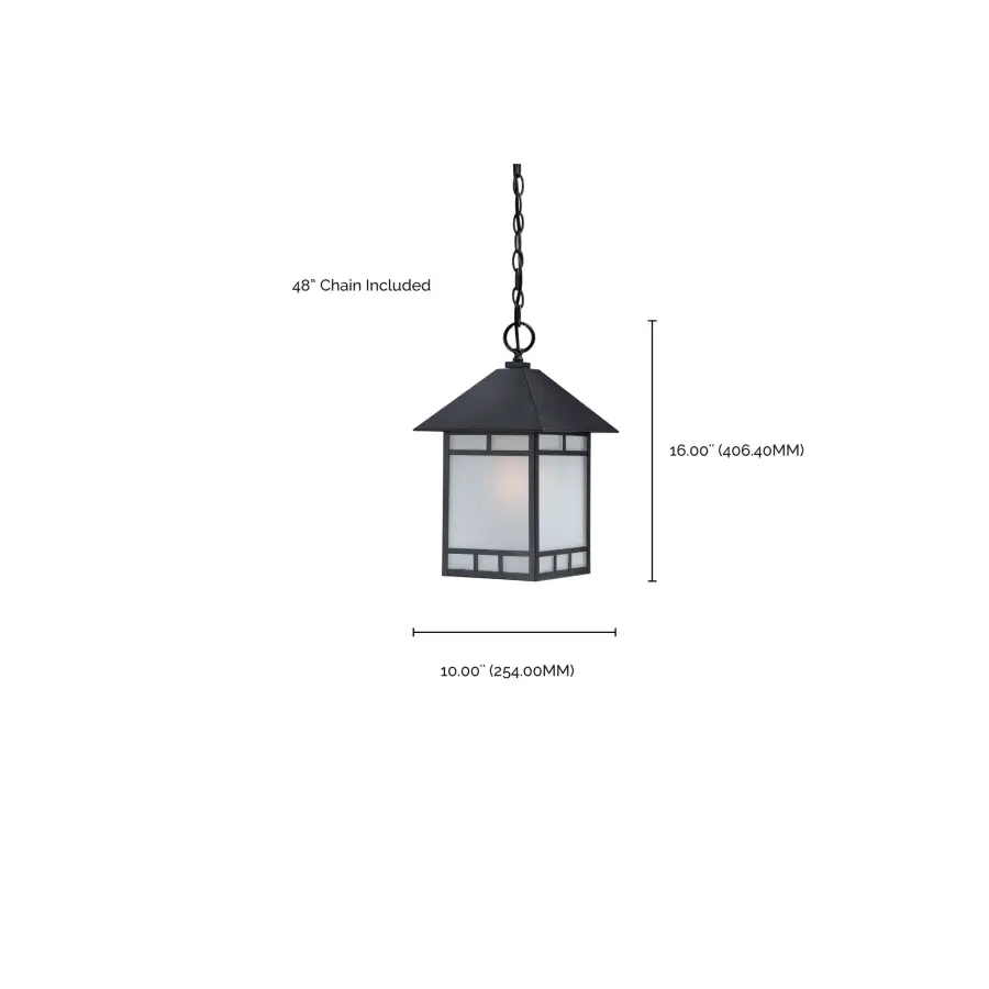 Drexel Outdoor Hanging Lantern with Frosted Seed Glass - Image 4