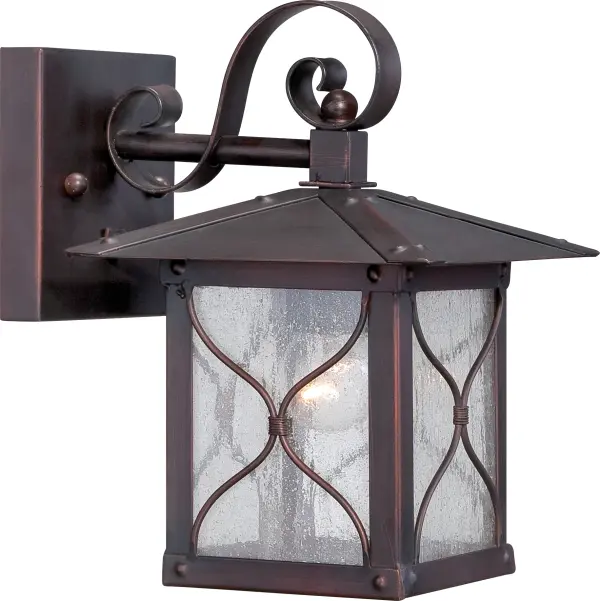 Vega Outdoor Wall Sconce with Clear Seeded Glass - Image 1