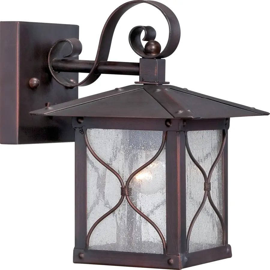 Vega Outdoor Wall Sconce with Clear Seeded Glass - Image 1