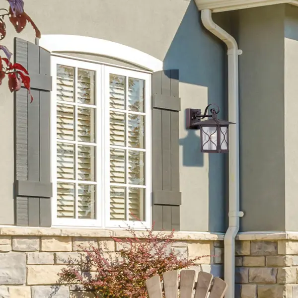 Vega Outdoor Wall Sconce with Clear Seeded Glass - Image 3