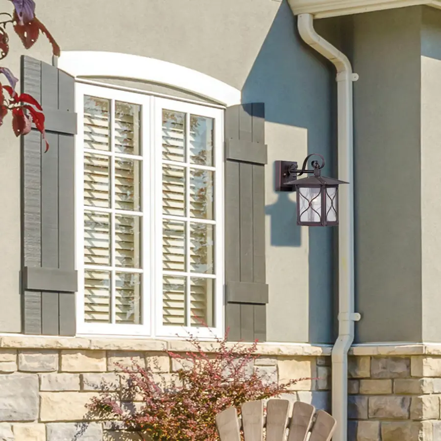 Vega Outdoor Wall Sconce with Clear Seeded Glass - Image 3