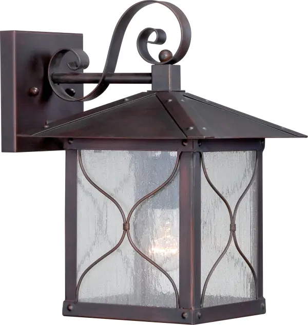 The Vega outdoor wall fixture combines timeless bronze finish with clear seeded glass for understated elegance. Perfect for illuminating entryways, porches, and pathways with classic style.