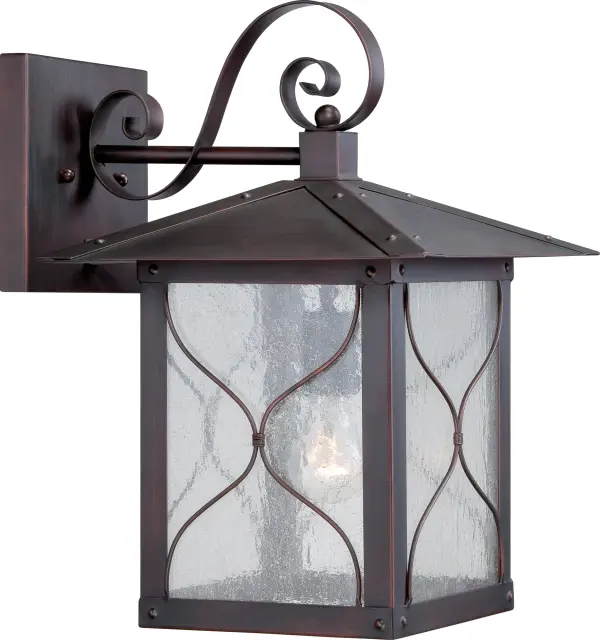 The Vega outdoor wall fixture combines timeless bronze finish with clear seeded glass for understated elegance. Perfect for illuminating entryways, porches, and pathways with classic style.