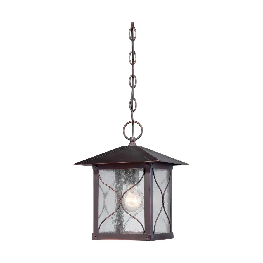Classic Bronze Lantern with Charming Seeded Glass for Outdoor Spaces - Image 1