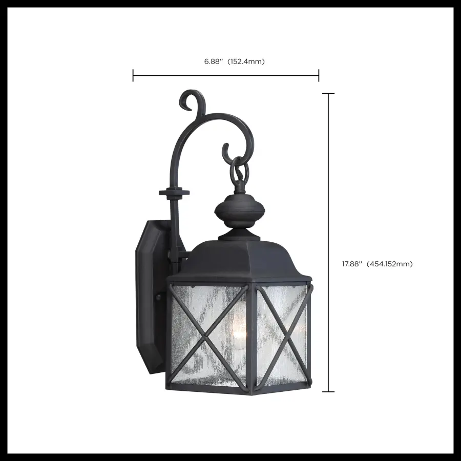 Wingate 6" Outdoor Wall Fixture with Clear Seeded Glass - Image 2