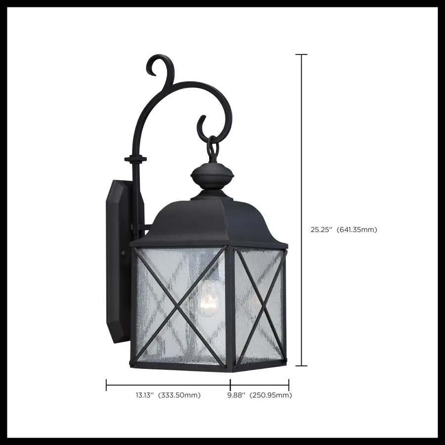 Wingate 8" Outdoor Wall Fixture with Clear Seeded Glass - Image 3