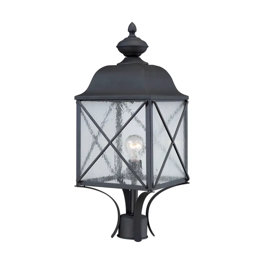 Wingate Outdoor Post Light with Clear Seeded Glass