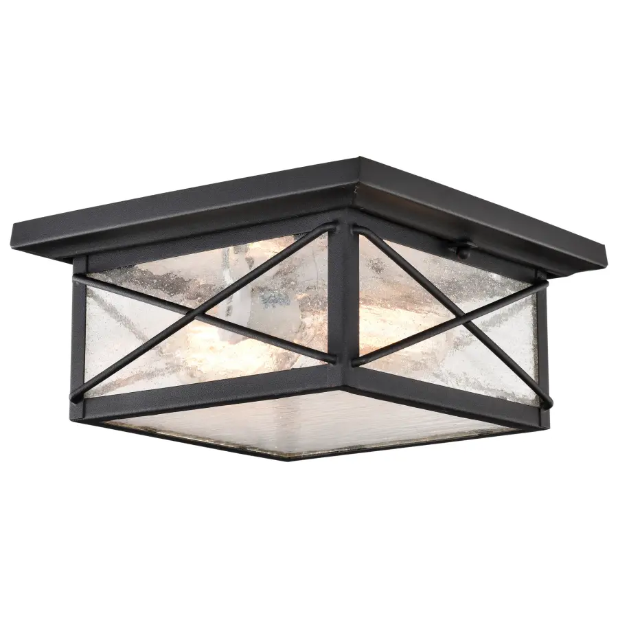 Wingate 2-Light Outdoor Flush Mount with Clear Seeded Glass - Image 2