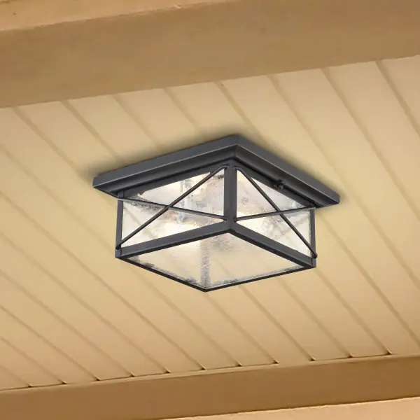 Wingate 2-Light Outdoor Flush Mount with Clear Seeded Glass - Image 12