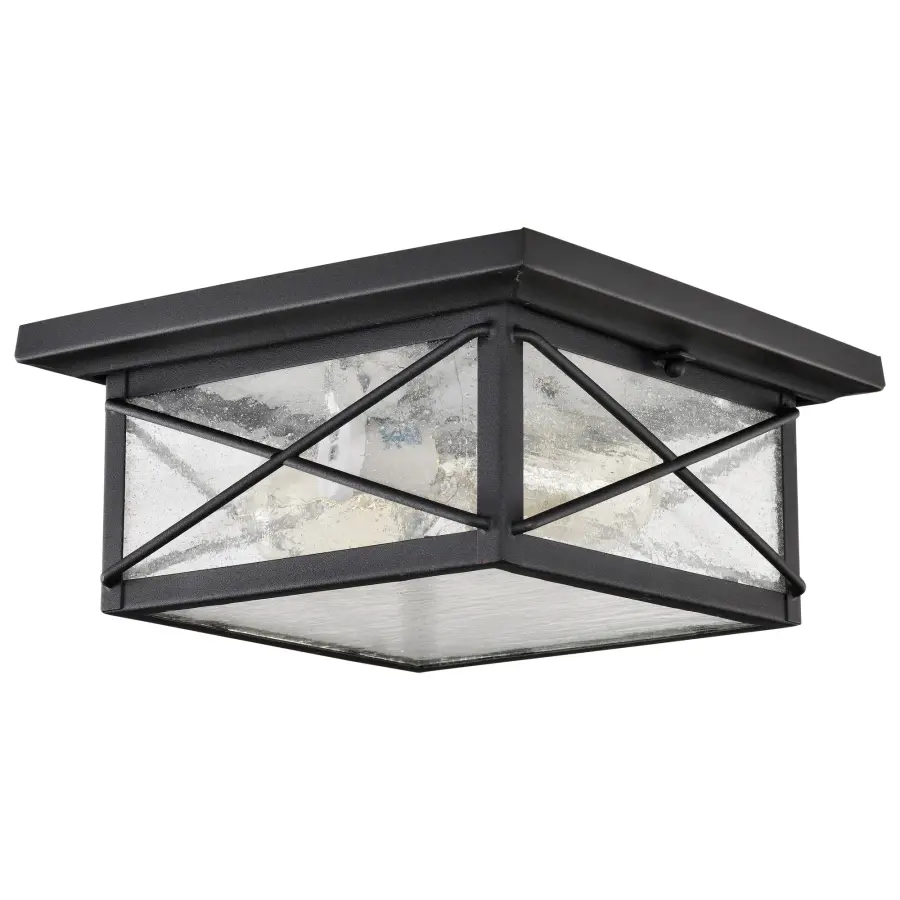 Wingate 2-Light Outdoor Flush Mount with Clear Seeded Glass - Image 3