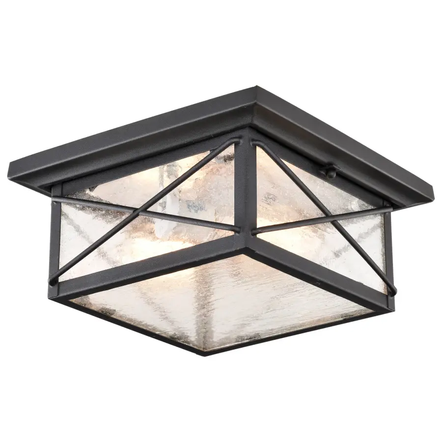 Wingate 2-Light Outdoor Flush Mount with Clear Seeded Glass - Image 5