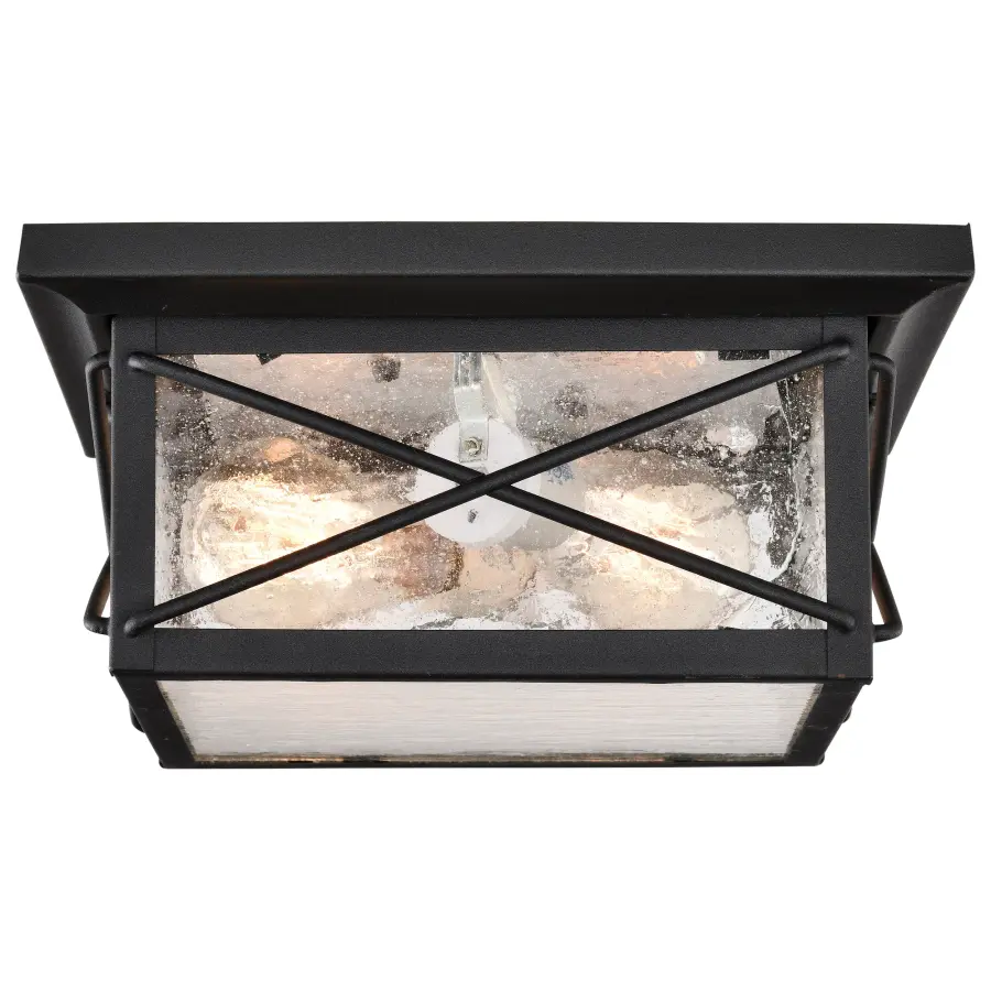 Wingate 2-Light Outdoor Flush Mount with Clear Seeded Glass - Image 7