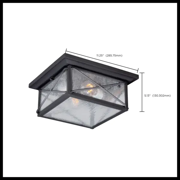 Wingate 2-Light Outdoor Flush Mount with Clear Seeded Glass - Image 8