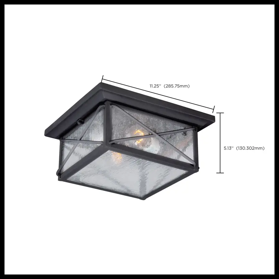Wingate 2-Light Outdoor Flush Mount with Clear Seeded Glass - Image 8