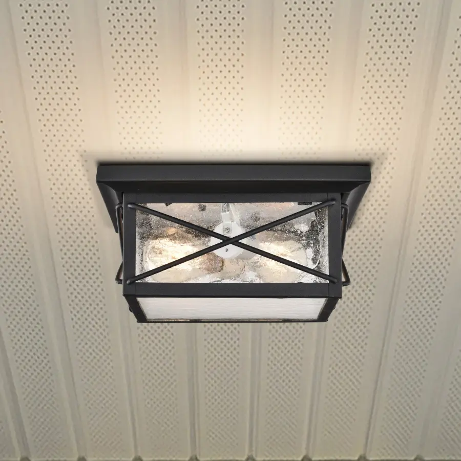 Wingate 2-Light Outdoor Flush Mount with Clear Seeded Glass - Image 10