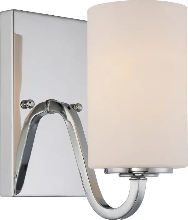 Willow 1-Light Vanity Fixture with White Glass
