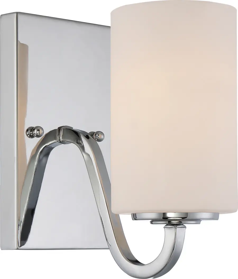 Willow 1-Light Vanity Fixture with White Glass