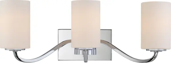 Willow 3-Light Vanity Fixture with White Glass