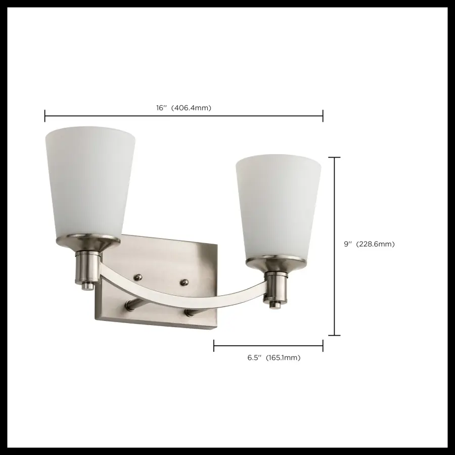 Laguna 2-Light Vanity with White Glass - Image 17