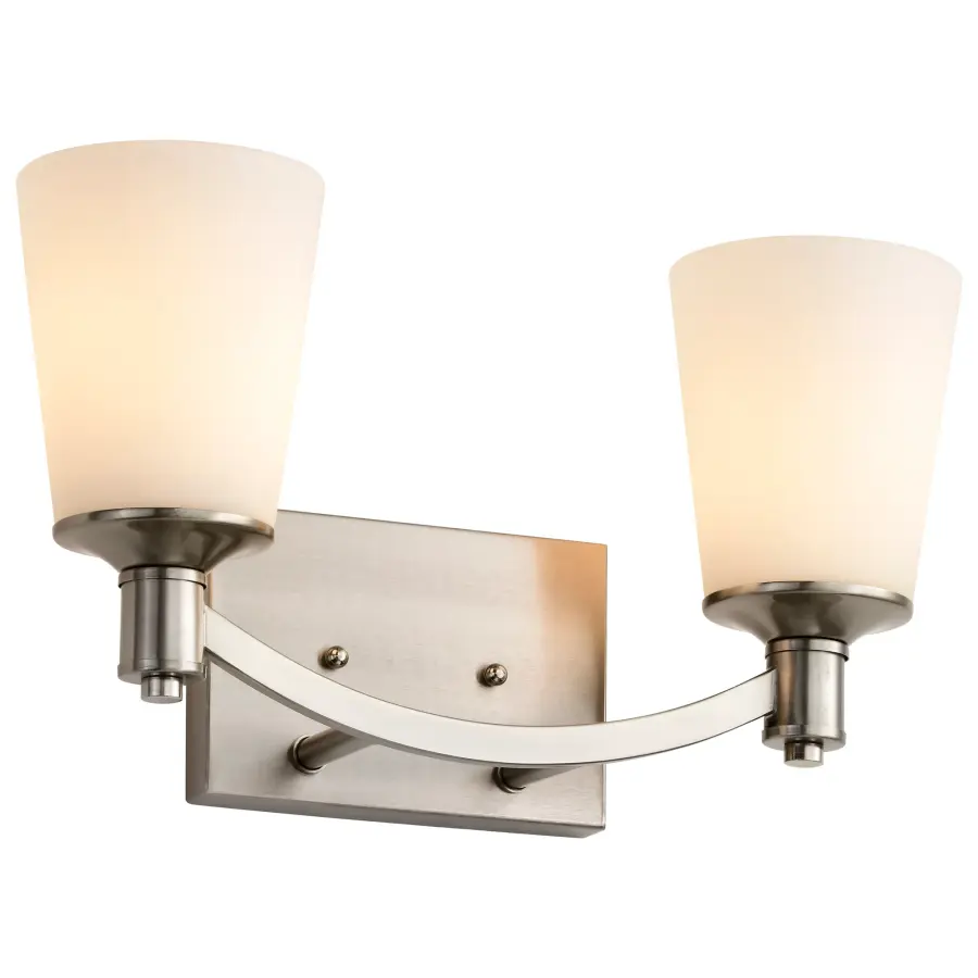 Laguna 2-Light Vanity with White Glass - Image 3