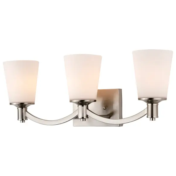 Laguna 3-Light Vanity with White Glass - Image 2