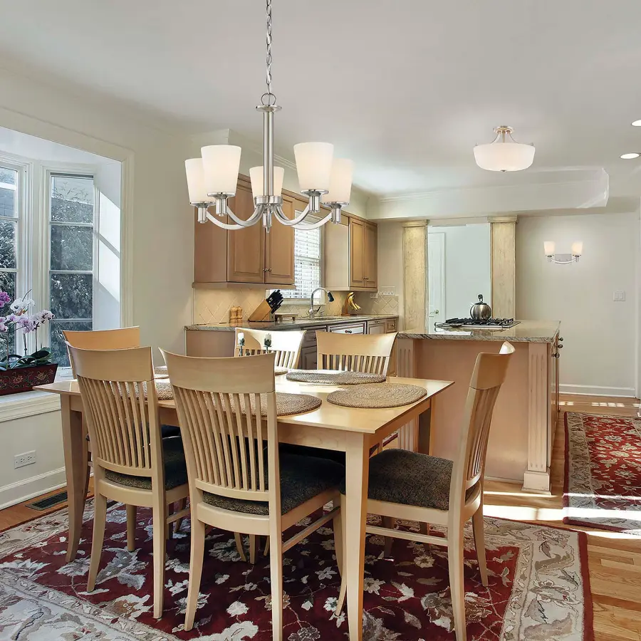 Laguna 5-Light Chandelier with White Glass - Image 2