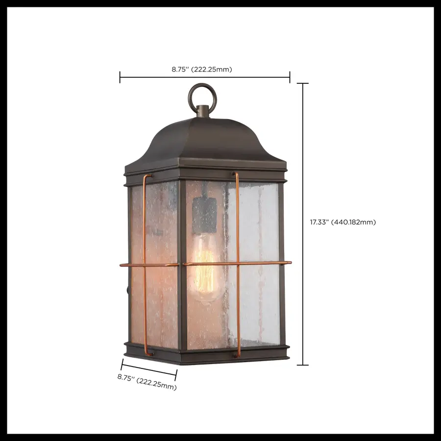 Elegant Outdoor Lantern with Vintage Charm and Copper Detailing - Image 2
