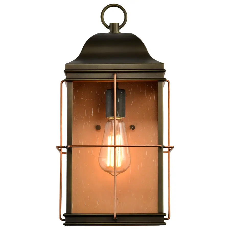 Elegant Outdoor Lantern with Vintage Charm and Copper Detailing - Image 9