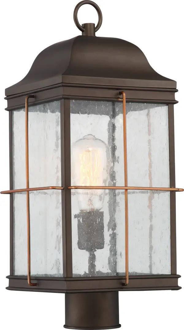Classic Post Lantern with Vintage Charm and Copper Detailing