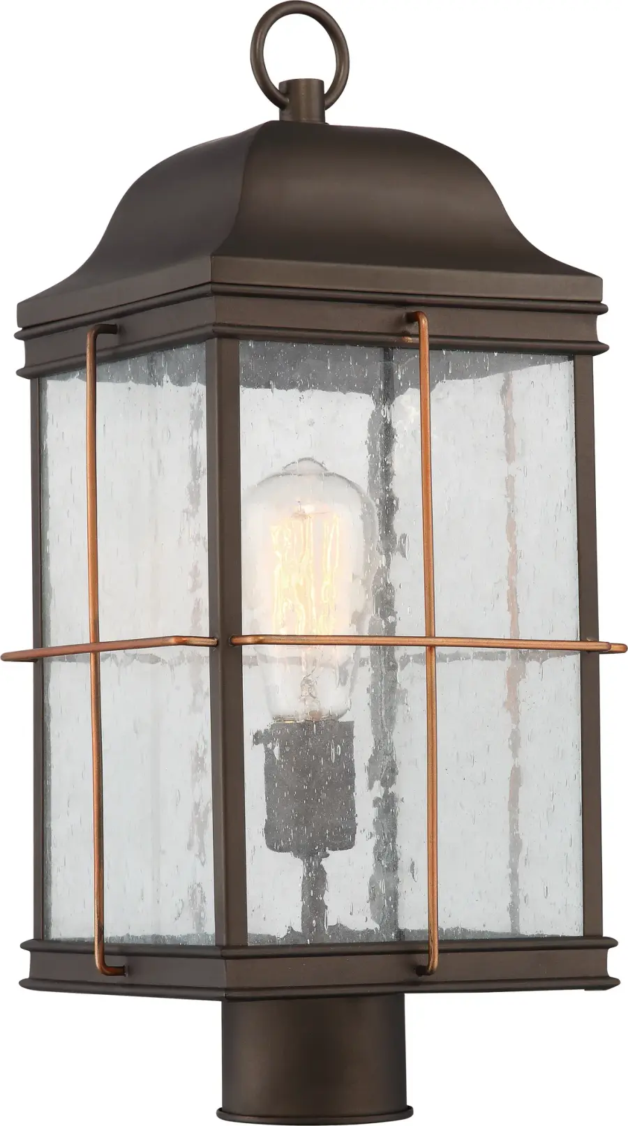 Classic Post Lantern with Vintage Charm and Copper Detailing