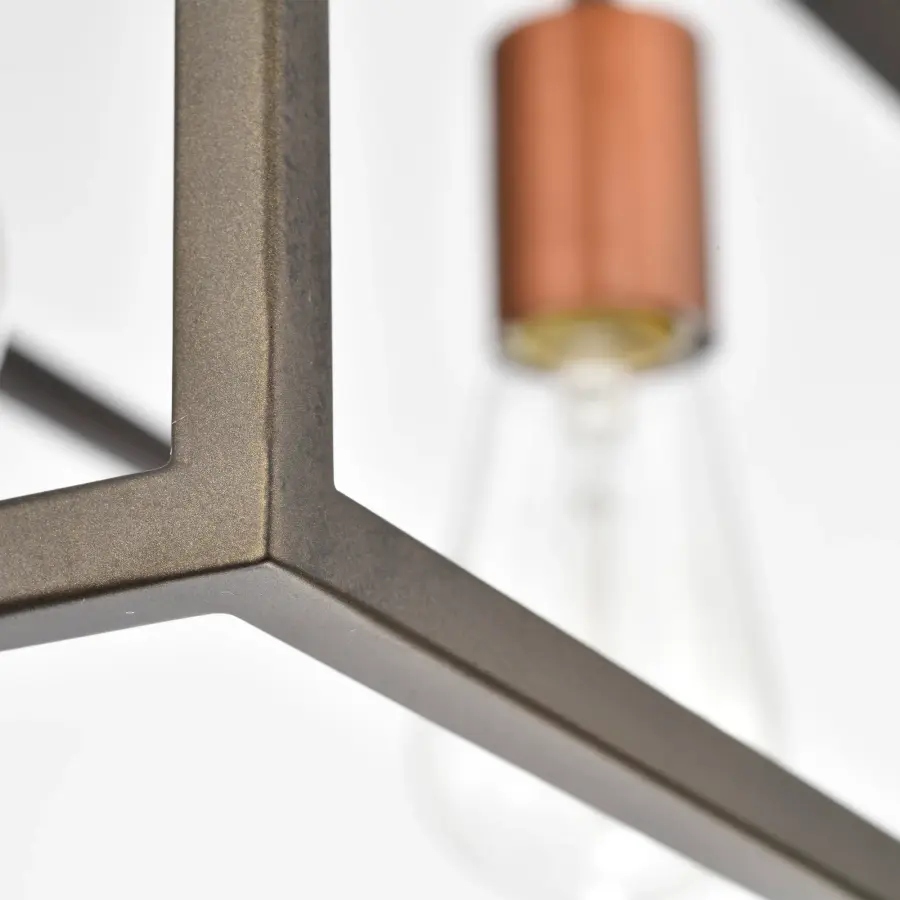 Lake 4-Light Island Pendant in Forest Bronze with Copper Accents - Image 9