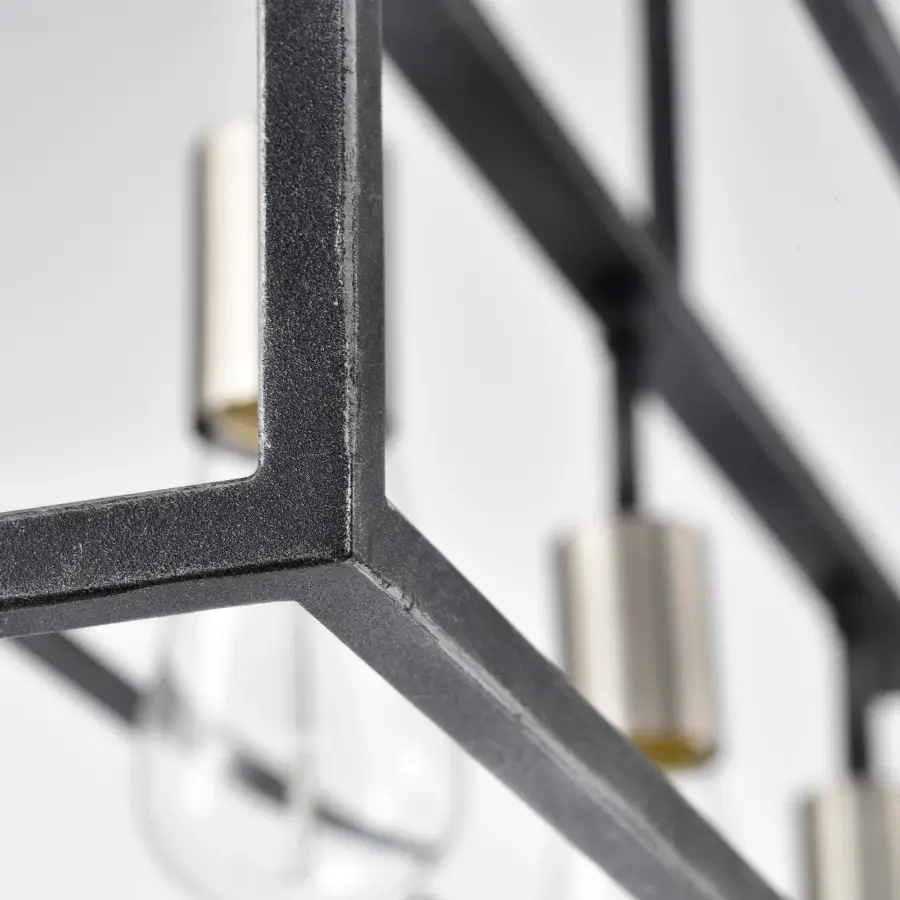 Lake 4-Light Island Pendant in Iron Black with Brushed Nickel - Image 11