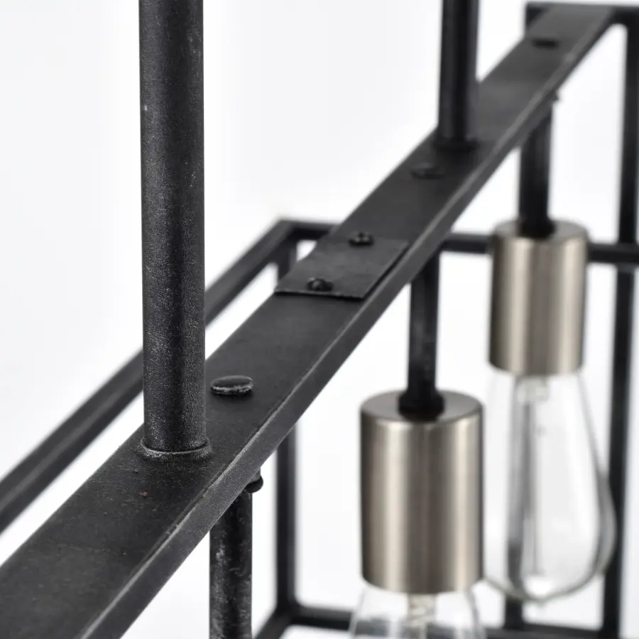 Lake 4-Light Island Pendant in Iron Black with Brushed Nickel - Image 12