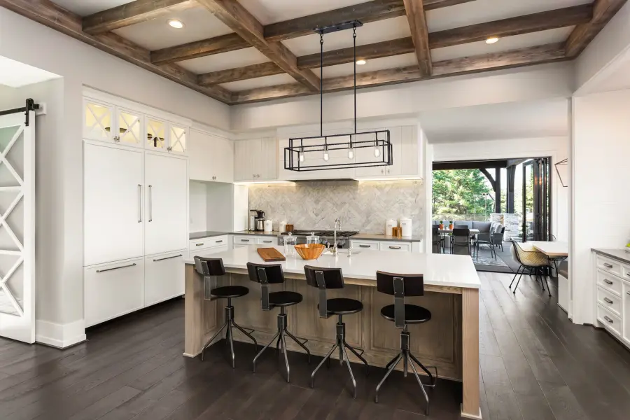 Lake 4-Light Island Pendant in Iron Black with Brushed Nickel - Image 13