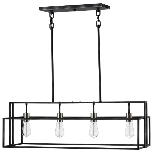 Lake 4-Light Island Pendant in Iron Black with Brushed Nickel - Image 3