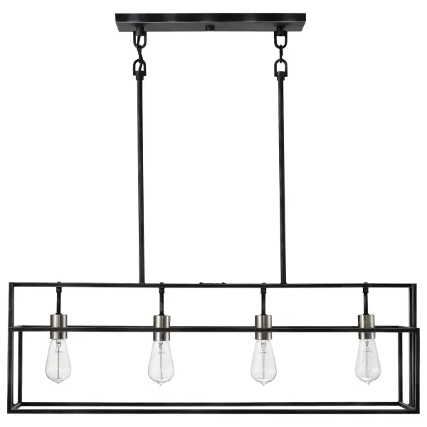 Lake 4-Light Island Pendant in Iron Black with Brushed Nickel - Image 5