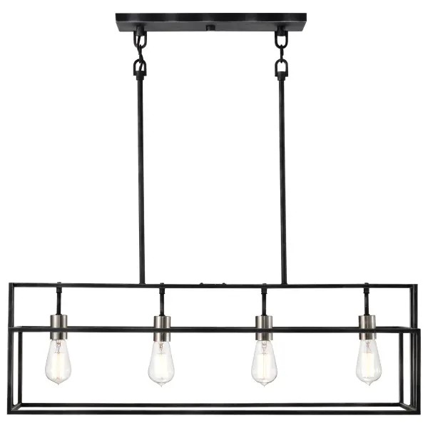 Lake 4-Light Island Pendant in Iron Black with Brushed Nickel - Image 6