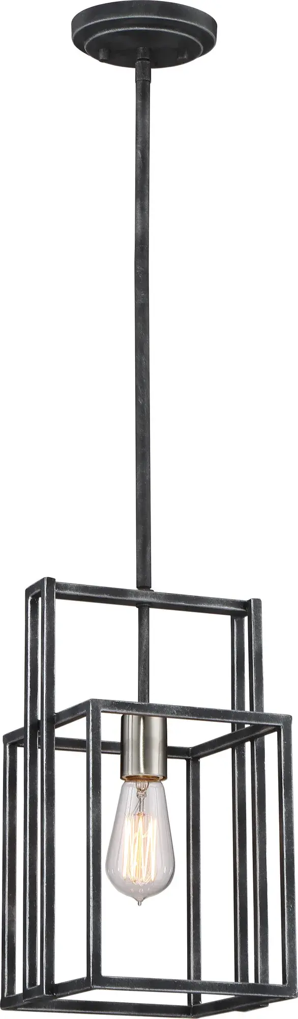 Lake Mini Pendant - Iron Black with Brushed Nickel Accents - Image 1