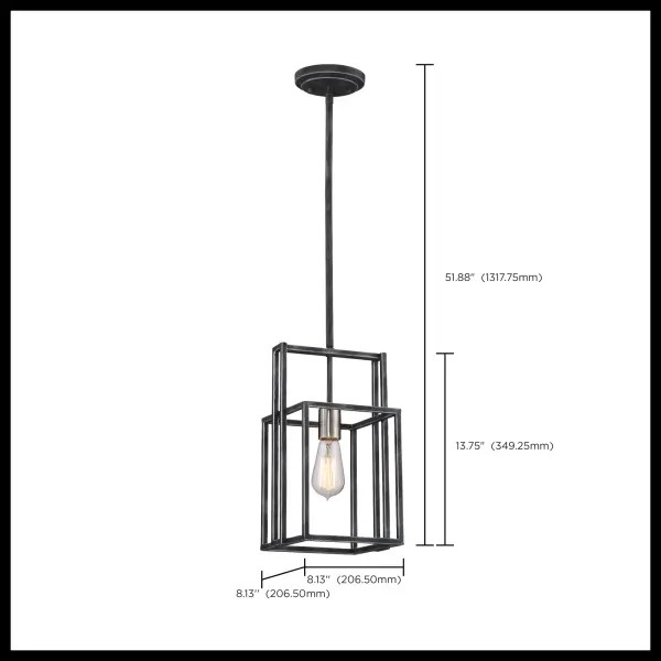 Lake Mini Pendant - Iron Black with Brushed Nickel Accents - Image 2