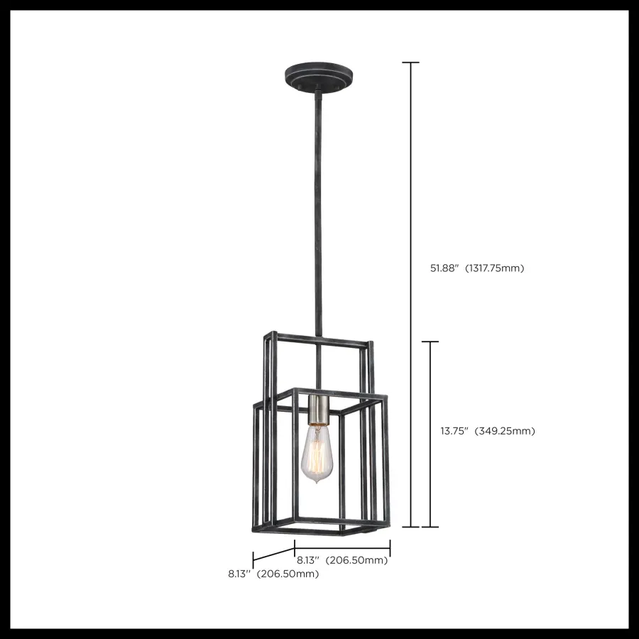 Lake Mini Pendant - Iron Black with Brushed Nickel Accents - Image 2